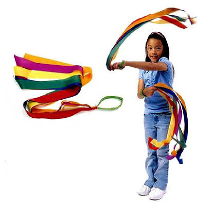 Rainbow Ribbon Kids Sport Rhythmic Gymnastics Exercises Cheerleading Fitness LJ
