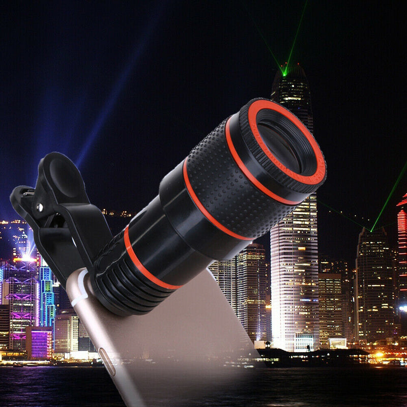 12X Zoom Optical Phone Camera Telephoto Telescope Lens for Cell Phone+Clip