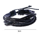 Retro Weave Cowhide Leather Rope Bracelet Ethnic Charm Bangle Men Jewelry A