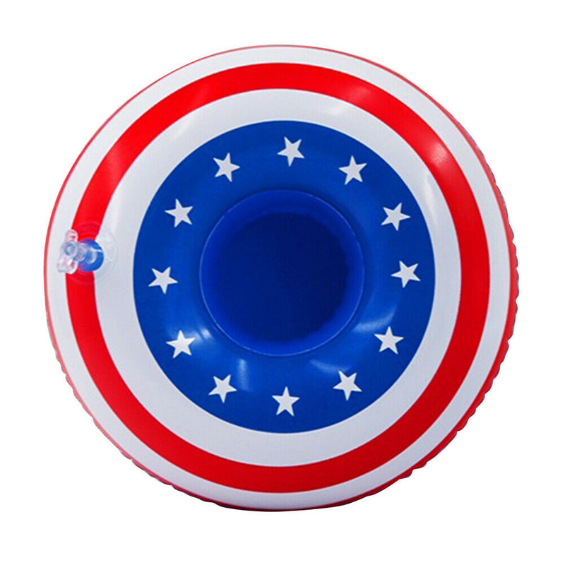 National Flag Pattern Swimming Pool Floating Inflatable Cup Seat Coaster