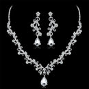 Women'S Crystal Diamond Necklace Set Two-Piece Fancy Bridal Necklace And Ov