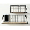 Wooden Iron Storage Holders Home Storage Shelf Wall Hanging Storage Box Flo