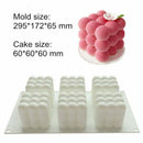 Stereo Cube Border Silicone Fondant Cake Decor Chocolate Baking Mould MJP