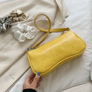 Women Totes Bags Alligator PU Elegant Shopping Shoulder Handbag (Yellow)