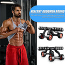 No Noise Fitness Equipment Exercise Four-wheel Abdominal Power Wheel w/Mat