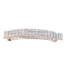2x Automatic Rhinestone French Barrette Large Hairpin Ponytail Holder Women