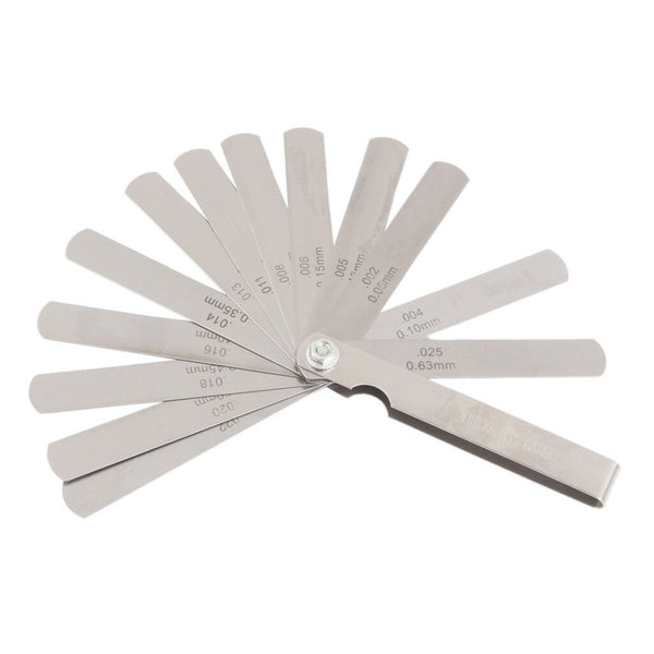1 Set Metric/Inch Feeler Filler Gauge with 15 Blades Valves Measure Tools