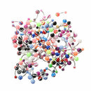 14G Belly Ring Assorted Lot of 100 Belly Button Rings Navel Banana Piercing