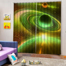 Blackout Window Curtains Darkening Bath Drape for Curtain Rod Track Universe