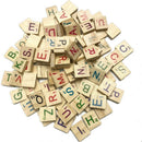100 Wooden Alphabet Scrabble Colorful Letters & Numbers For Crafts Wood