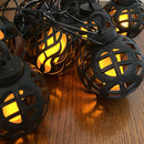 LED Solar String Light Outdoor Waterproof Flame Hanging Global Fairy Lamp