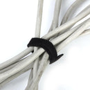 50pcs Black Cable Tie Nylon Straps Wire Hook & Loop Fasteners Organiser 24cm