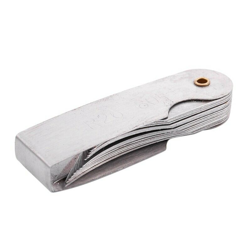 R26-80mm Measure Tool 16 Leaves Metal Radius Gauge Gage