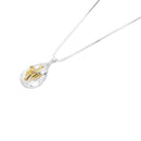 1pc Teardrop Crystal Cross Carved Necklace Engagement Wedding Jewelry Pendan Gw