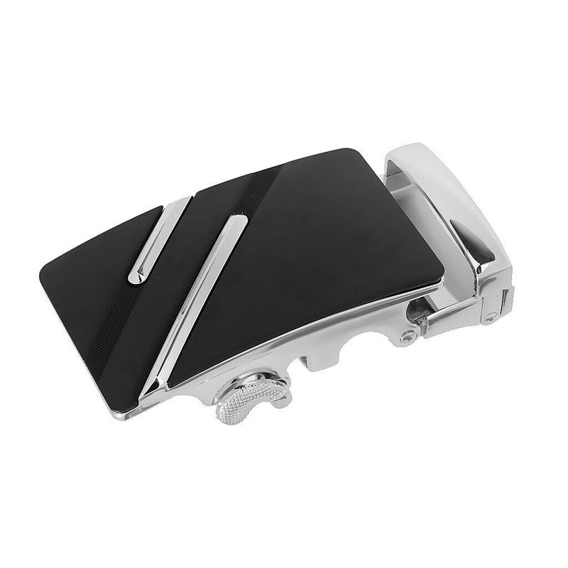 2Pack Men Automatic Sliding Click Buckle, Ratchet Leather Belt Buckle