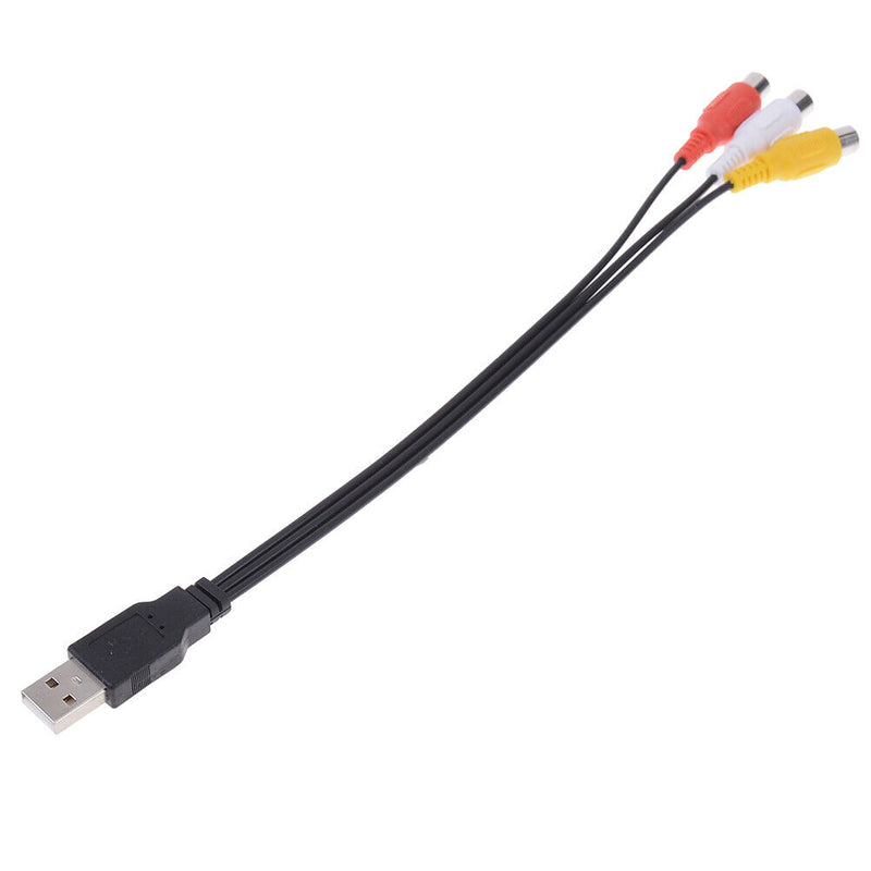 USB Male Plug To 3 RCA Female Adapter Audio Converter Cable USB to RCA â„–[