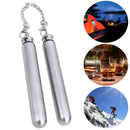 Nun-chucks Shape Stainless Steel Whisky Hip Flask Tubes Camping Wine Bottle
