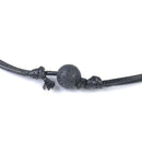Natural Black Lava Stone Rock Beads Essential Oil Diffuser Leather Necklace
