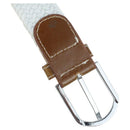 Unisex Braided Elastic Stretch Rubber String Belt (White,Brown Head)