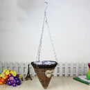 Natural Wicker Hanging Basket Flower Basket Pot Planter Rattan Vase Basket  R1A6