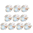 10x Diamante Crystal Flower Flatback Craft Buttons Scrapbook Embellishment