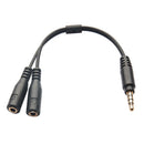 3.5mm Stereo Audio Male to 2 Female Headphone Mic TRRS Y Splitter Cable Adapters