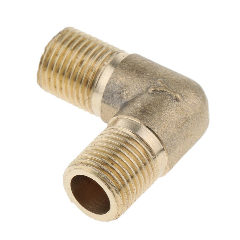 Elbow Brass Pipe Fitting Coupler 90 Degree 1/8 inch Male Thread Connector, easy