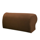1 Pair Brown Anti-dirty Elastic Sofa Armrest Covers Armchair Slipcovers