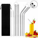 Stainless Steel Straws, 6 Pack Reusable Straws with 2 Pcs Cleaning Brushes, U3F9