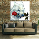 5D DIY Diamond Painting White Wolf Cross Stitch Embroidery Rhinestones Kits