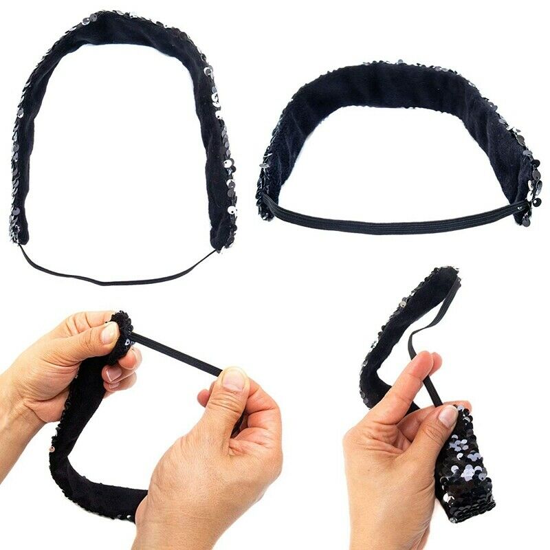 6 Pcs Reversible Sequins Headbands For Girls And Women - Non Slip Mermaid S O3A6