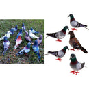 Set of 6 Doves Realistic Feathered Artificial Craft Birds Garden Yard Lawn Decor