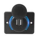 3.1A Dual USB Charger Adapter with Voltmeter Indicator Light for Car (Blue)