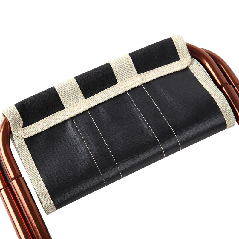 Portable Folding Stool Chair + Carry Bag Outdoor Camping Fishing Beach black