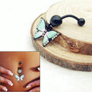 Punk Butterfly Body Piercing Jewelry Navel Stud Bar Fashion Belly Ring Button