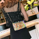 Holographic Ring Messenger Handbags Chain Shoulder Bag Women Flap Pvc Small