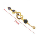 Love Heart Crystal Gem Navel Buckle Belly Ring Piercing Body Diamond Inlaid