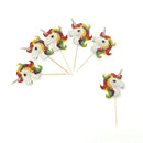 24X Unicorn Cupcake Toppers Picks Kids Birthday Party Baby Shower Party Decor  L