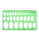 8.7" x 5.2" Educational Stationery Template Oval Ruler Guide Clear Green