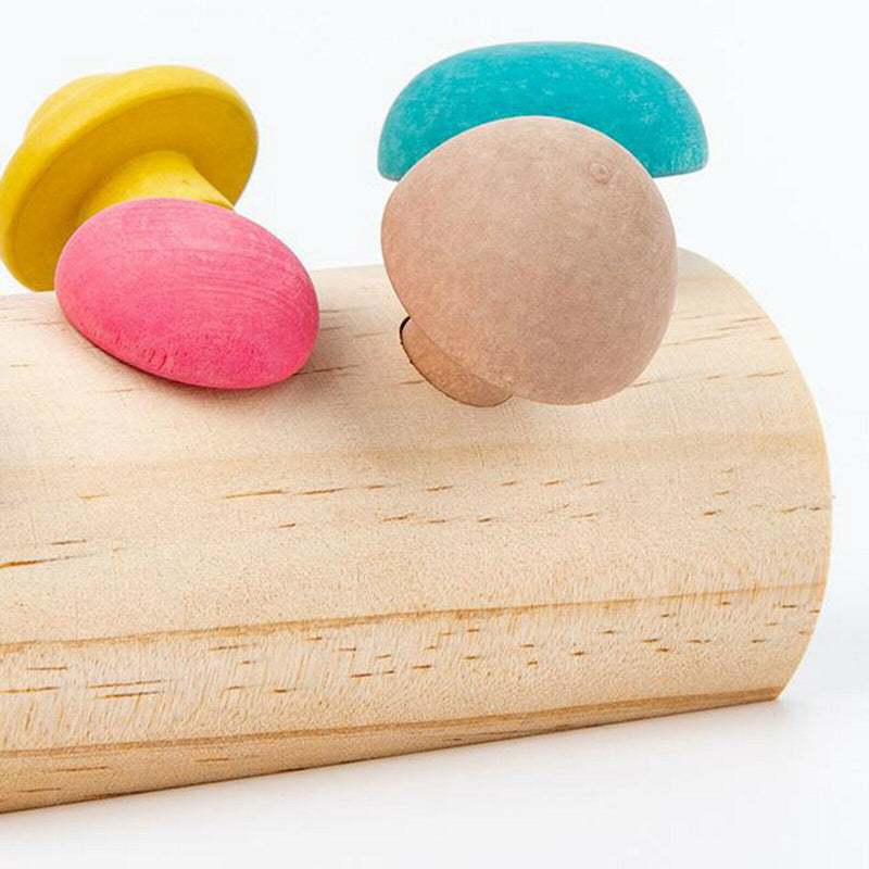 Wooden Mushroom Harvesting Catching Montessori Educational Game for Toddler Toys