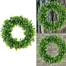 Green Boxwood Door Wreath for Holiday, Crafts,or Decor Measures 15" Plus