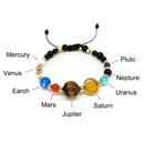1pcs Universe Planet Solar Galaxy Stone Colorful Glass Adjustable Bracelet Neckl