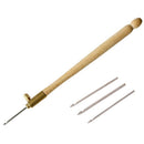 Wooden Handle Crochet Hook With 3 Needles French Crochet Embroidery Beading R8H2