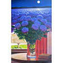 Painting By Numbers Kit DIY Blue Flowers Hand Paint Canvas Oil Art Picture