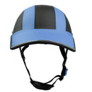 Baseball Style Motorcycle Bike PU Leather Helmet Hat Visor Open Face Blue