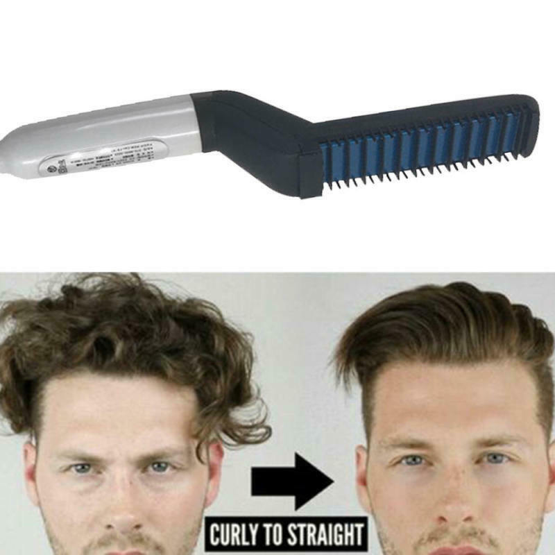 Quick Beard Straightener Multifunctional Hair Comb Curling Curler Show PJG
