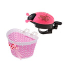 Kid Bike Flowery Front Basket Bicycle Cycle Shopping Stabilizer + Horn Bell Ring
