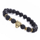 Natural weathering /volcanic/azurite agate Stone Beads leopard Head Bracelet Top