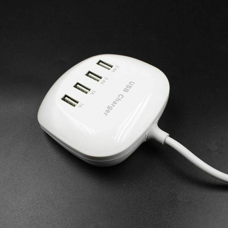 4-Port 3.4A 77W USB HUB Phone Desktop Wall Charger Fast Charging Station PMR