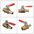 8mm Brass Ball Valve Male Threaded Shut Off Drain Gas Red Fluid Y9F4 A+ X0M5
